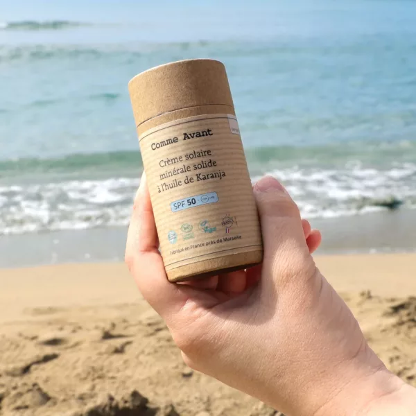 Crème solaire minérale solide SPF50 à l'huile de Karanja – Image 8