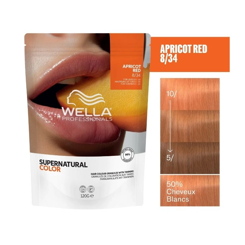 Coloration naturelle Supernatural Color Blond Clair Doré Cuivré 08/34 Wella 120g – Image 2