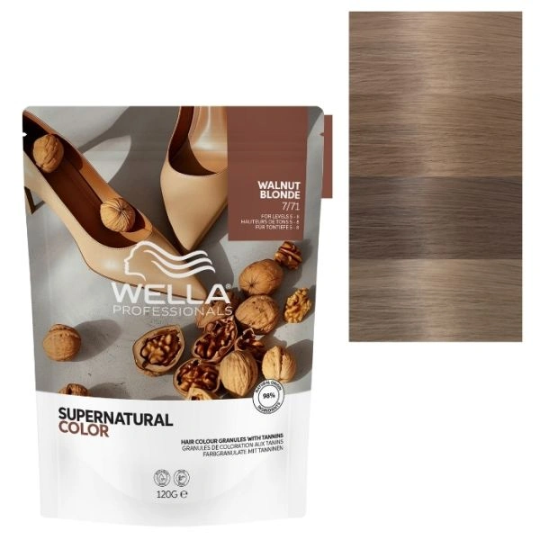 Coloration naturelle Supernatural Color Blond Moyen Marron Cendré 7/71 Wella 120g