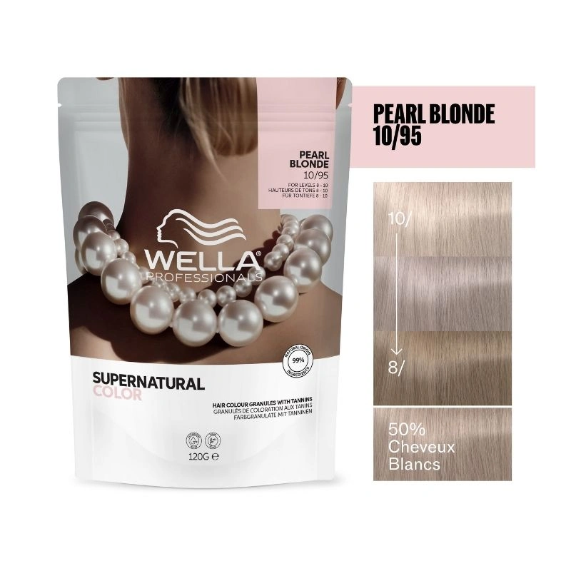 Coloration naturelle Supernatural Color Blond Très Très Clair Fumé Acajou 10/95 Wella 120g – Image 2
