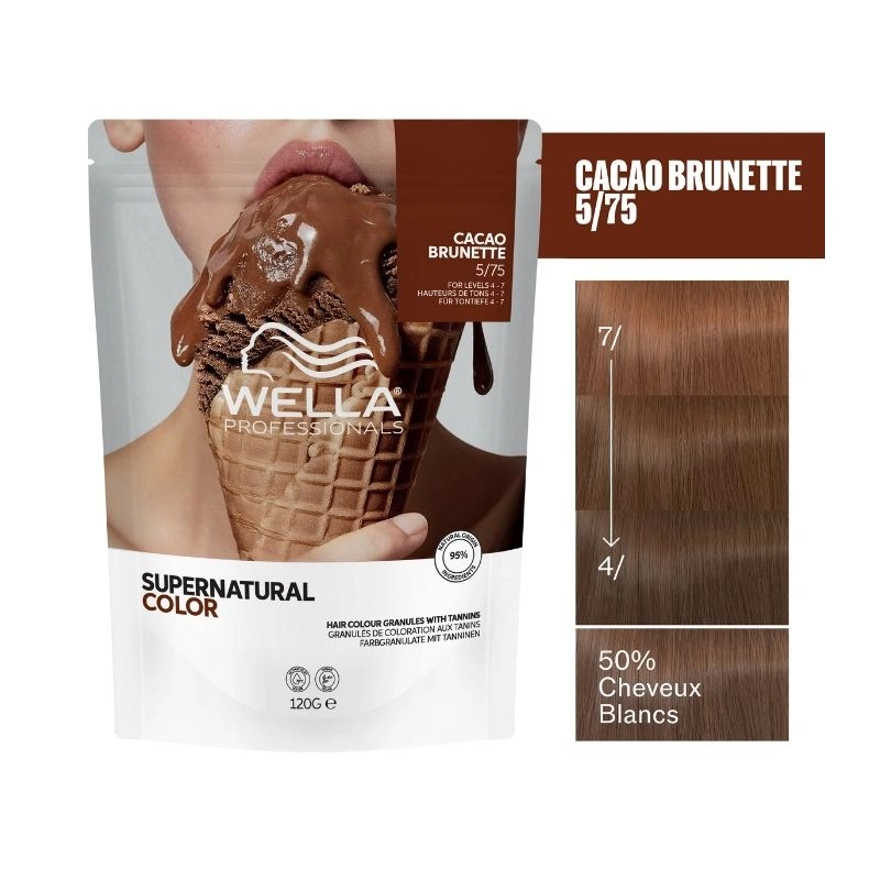 Coloration naturelle Supernatural Color Châtain Clair Marron Acajou 5/75 Wella 120g – Image 2